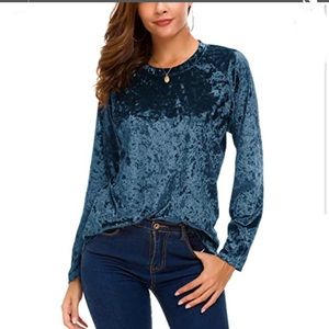 Blue velvet long sleeve